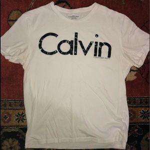 Calvin logo white tee